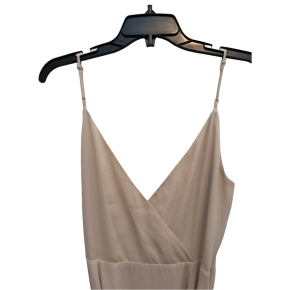 WAYF The Angelina Slit Wrap Gown in tan - Picture 7 of 14